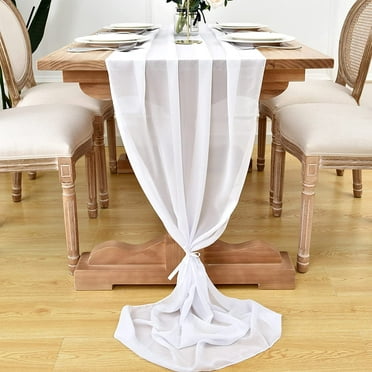 Indusleaf 2 PCS Blush Pink Chiffon Table Runner Sheer Wedding Table Runners 10 FT Romantic Wedding Bridal Party Buffet Cake Table Decoration 